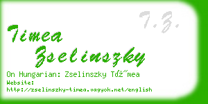 timea zselinszky business card